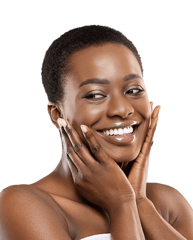 Woman touching face | EXION RF Microneedling | Ortega Plastic Surgery
